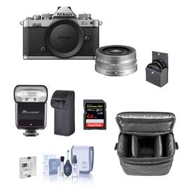 Bundle - Nikon - Z fc DX-Format Mirrorless Camera with 16-50mm Lens with Flashpoint Zoom-Mini TTL R2 Flash, 64GB SD Card,