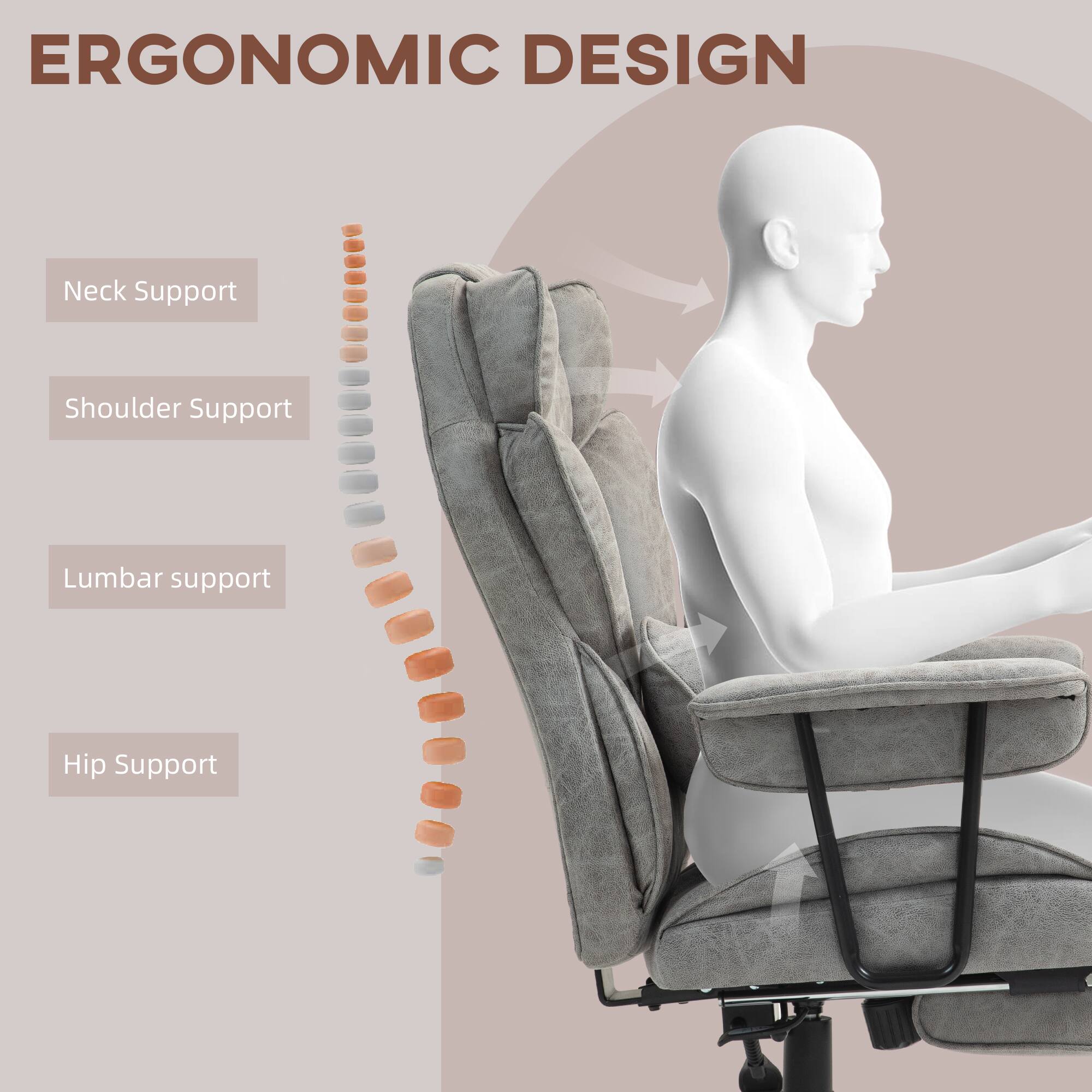 ERGONOMIC DESIGN

Neck Support
Shoulder Support
Lumbar support
Hip Support
