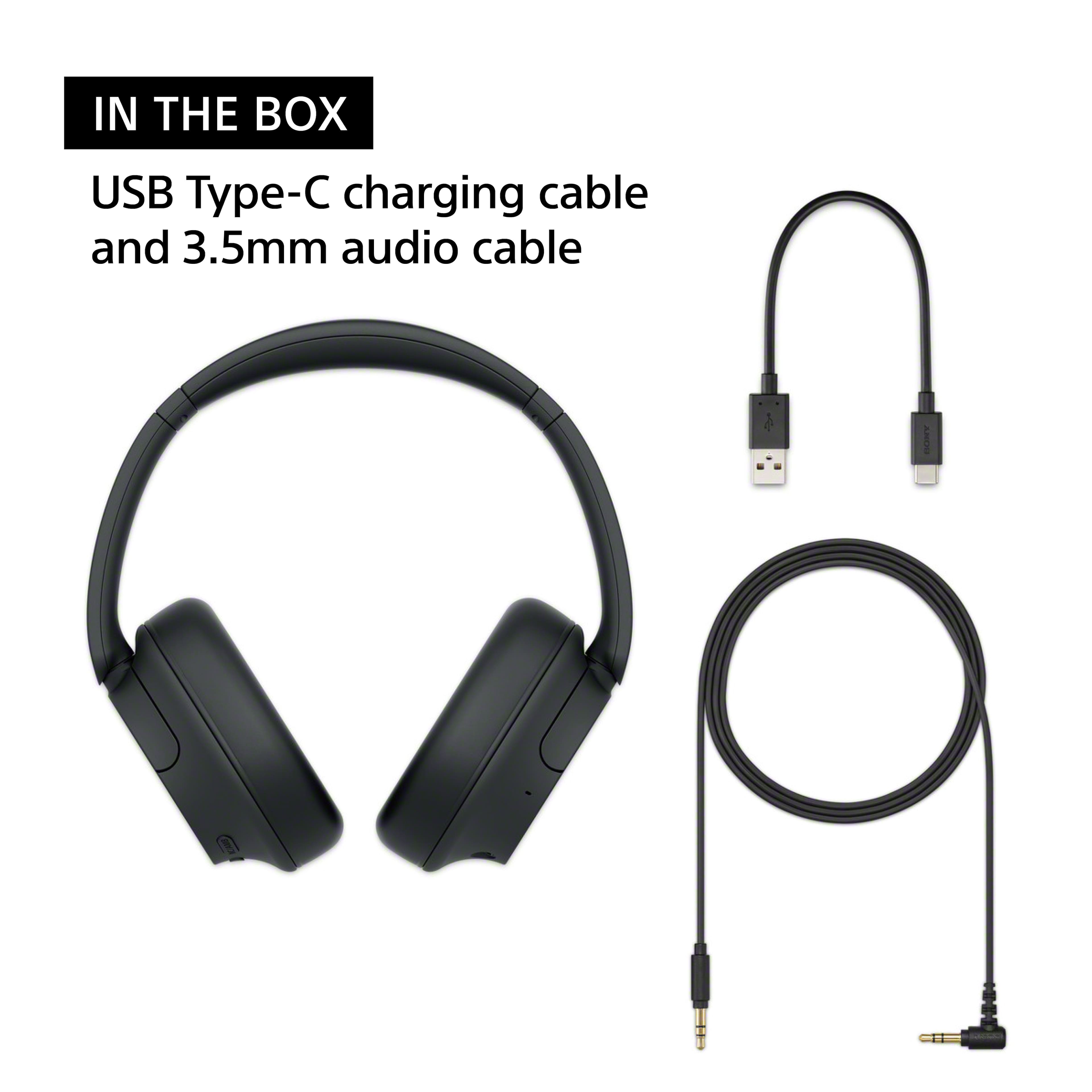 In the box, there is a USB Type-C charging cable and a 3.5mm audio cable.