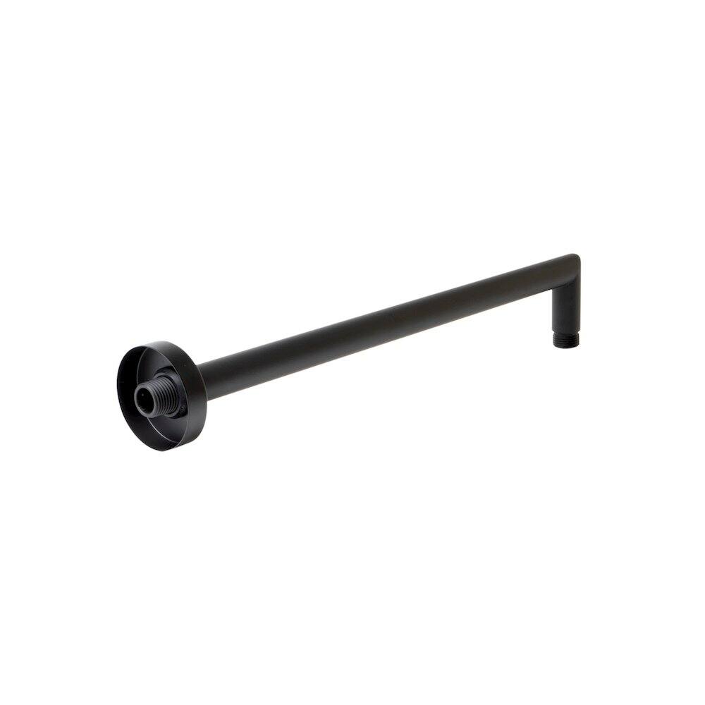 Alt View 1. Alfi - Black Matte 16" Round Wall Shower Arm - Black.
