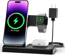 Core Tech - 3-in-1 Wireless Charging Station for iPhone, Apple Watch & AirPods – Fast Charger Stand