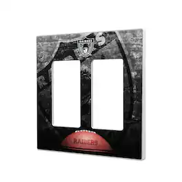 Keyscaper - Oakland Raiders Legendary Design Double Rocker Lightswitch Plate - Multicolor