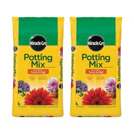 Miracle-Gro - 2 Pack Potting Mix, Container Plants, Flowers, Vegetables, 2 Cu Ft - Multicolor