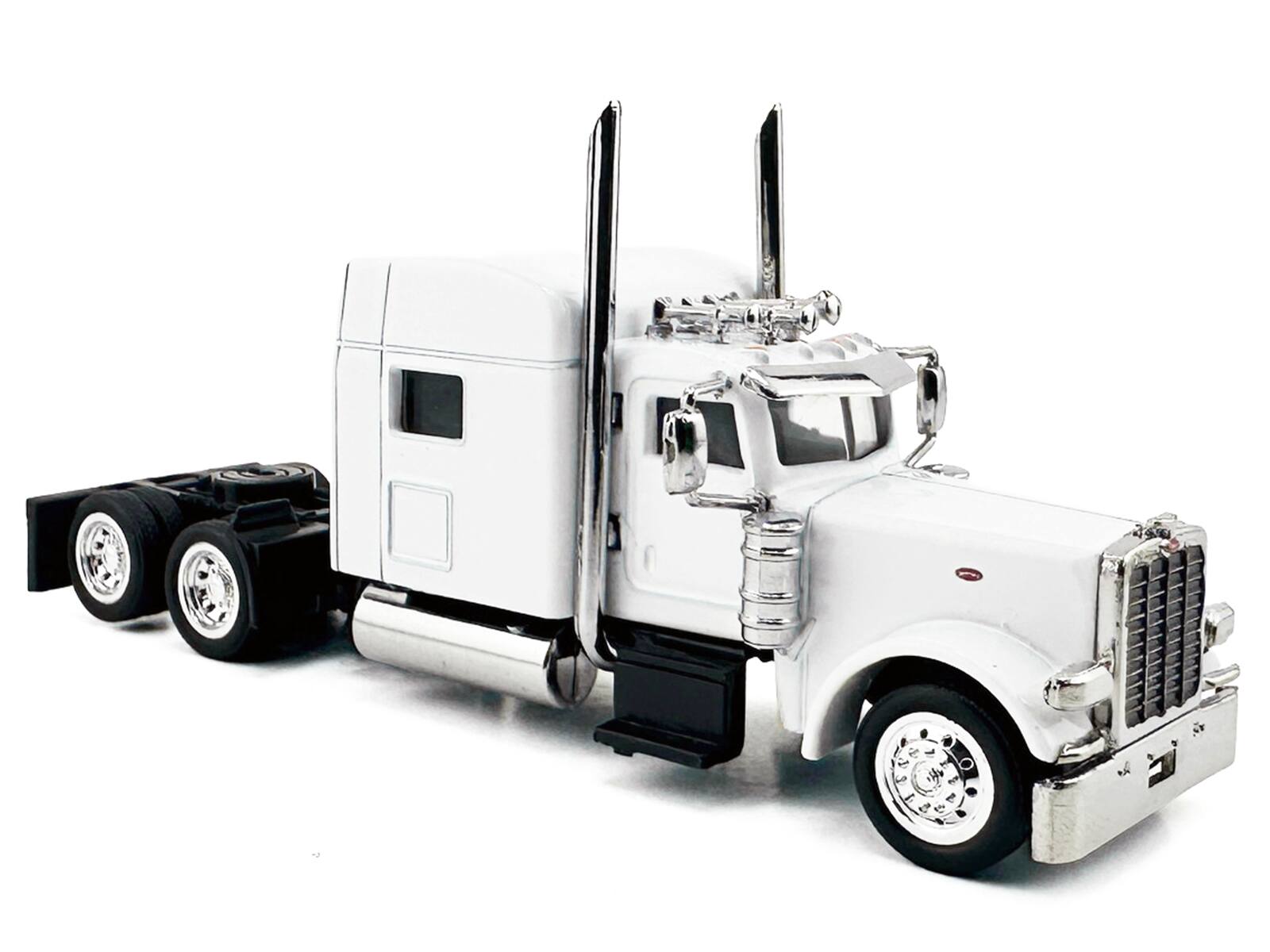 Alt View 2. HO Logistics Replicas - Peterbilt 389 Truck Tractor with Sleeper Cab White 1/87 (HO) Scale Plastic Model Car by HO Logistics.