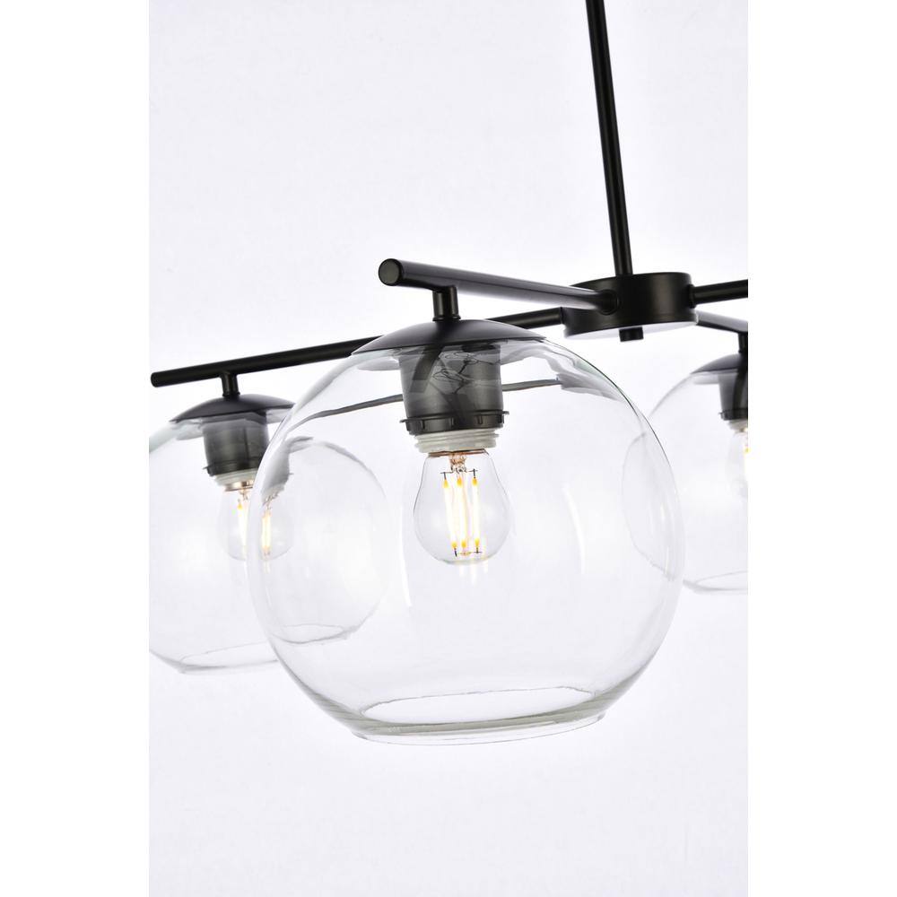 Alt View 4. Living District - Opus 4 lights black pendant - Black And Clear.