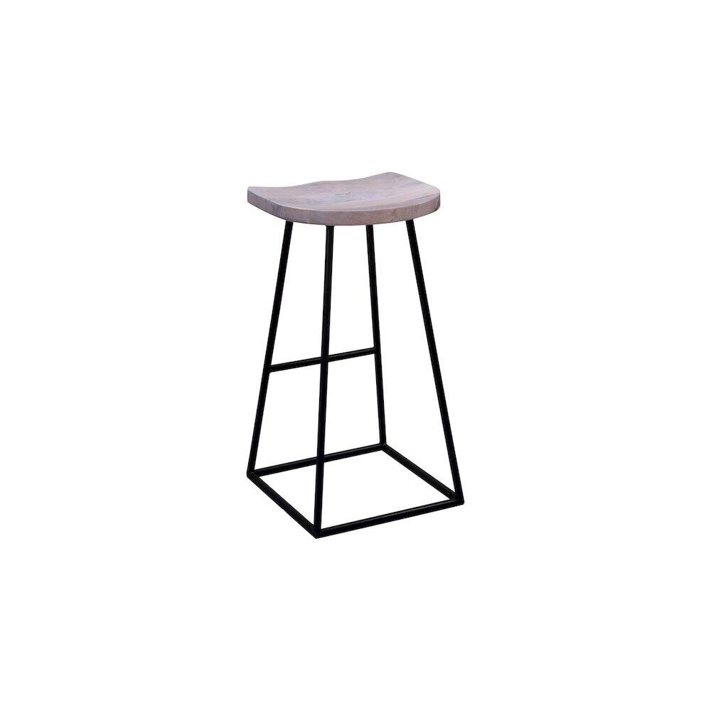 Back. Porter Designs - Clement Solid Wood 30" Bar Stool - White.