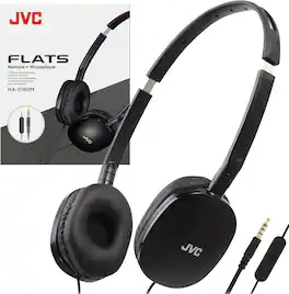 JVC - FLATS with Mic and Remote On-Ear Headphones HAS160MB - Black