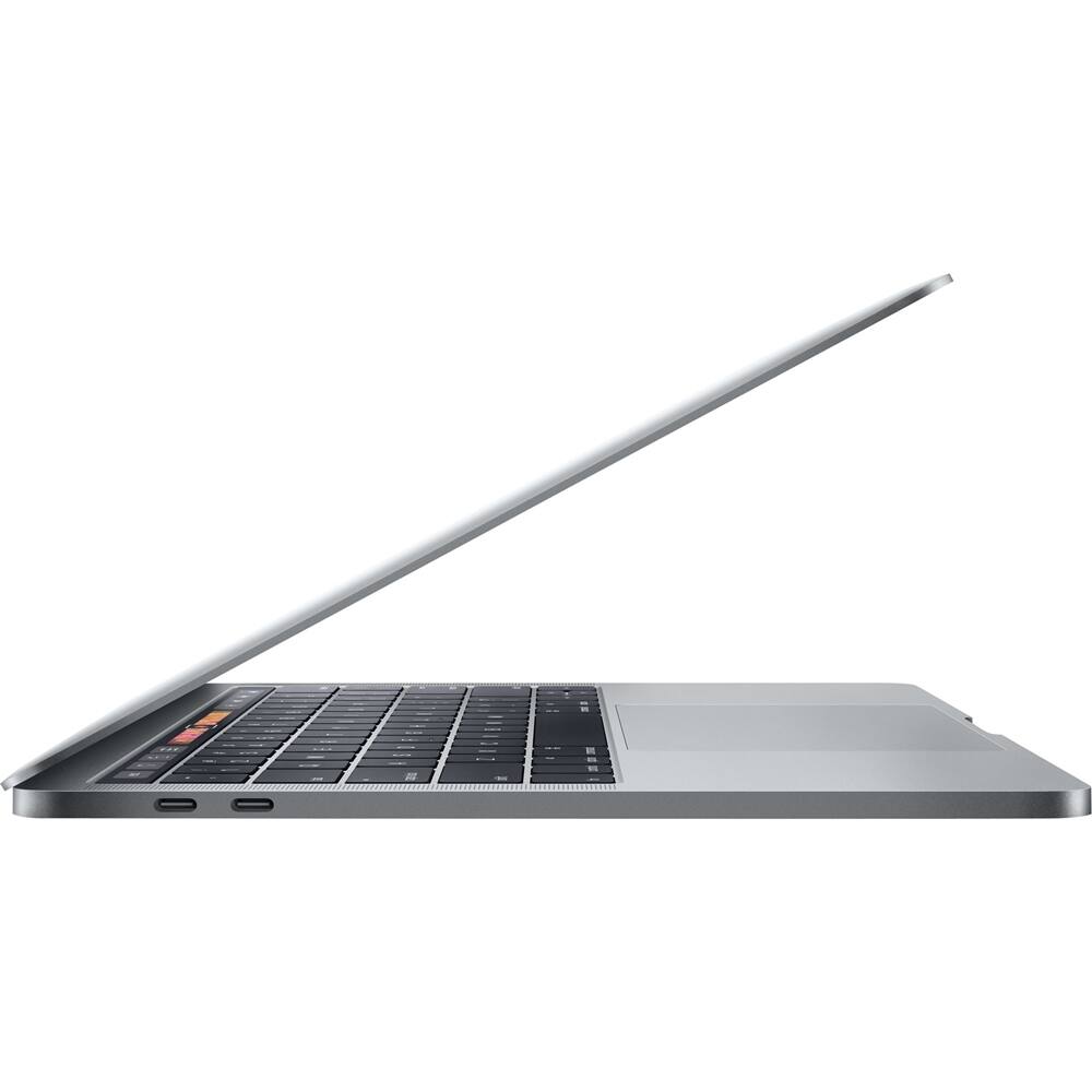 Left. Apple - Apple MacBook Pro 13.3" Certified Refurbished - Touch Bar - Intel Core i5 3.1GHz with 8GB Memory - 256GB SSD (2017) - Space Gray.