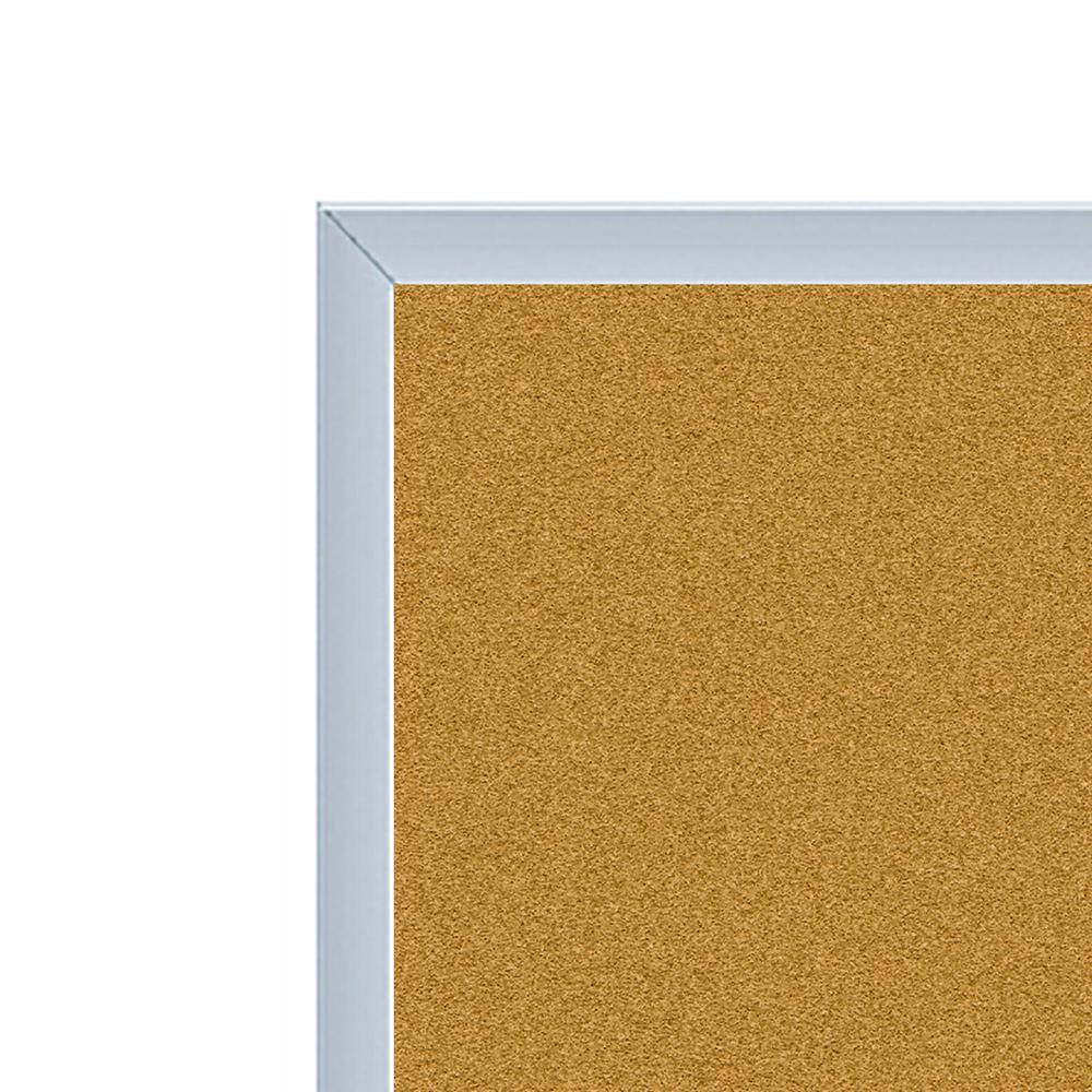 Left. Ghent - Ghent Natural Cork Bulletin Board with Aluminum Frame, 18"H x 24"W.