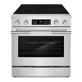 COSMO - COS-RES304SS 30 in. Stellar Collection 4.6 cu. ft. Electric Range, 4 Burner Ceramic Glass Cooktop, Convection Oven - Stainless Steel