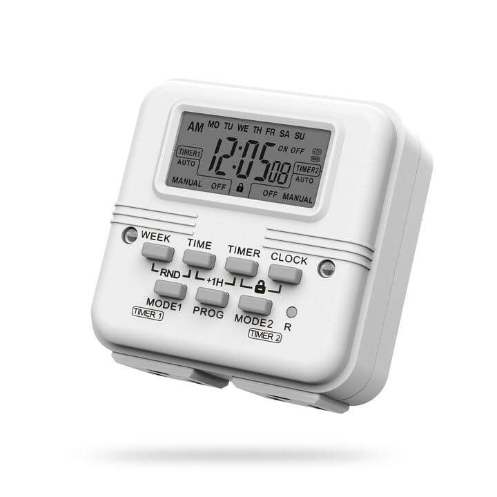AM MO TU WE TH FR SA SU  
TIMER1 ON OFF D AUTO  
TIMER2 MANUAL AUTO OFF A  
OFF MANUAL  
WEEK TIME TIMER CLOCK  
L RND +1H  
MODE1 TIMER 1  
PROG MODE2 TIMER 2