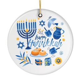 OrnamentallyYou - Happy Hanukkah Ornament - Multi-colored