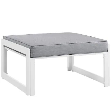 Front. Modway - Fortuna Outdoor Patio Ottoman by Modway - White Gray.