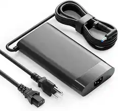 Front. HP - 200W Laptop Charger for HP Victus 15/16, OMEN 15/17 & Pavilion 15/17 with Power Cord - Black.