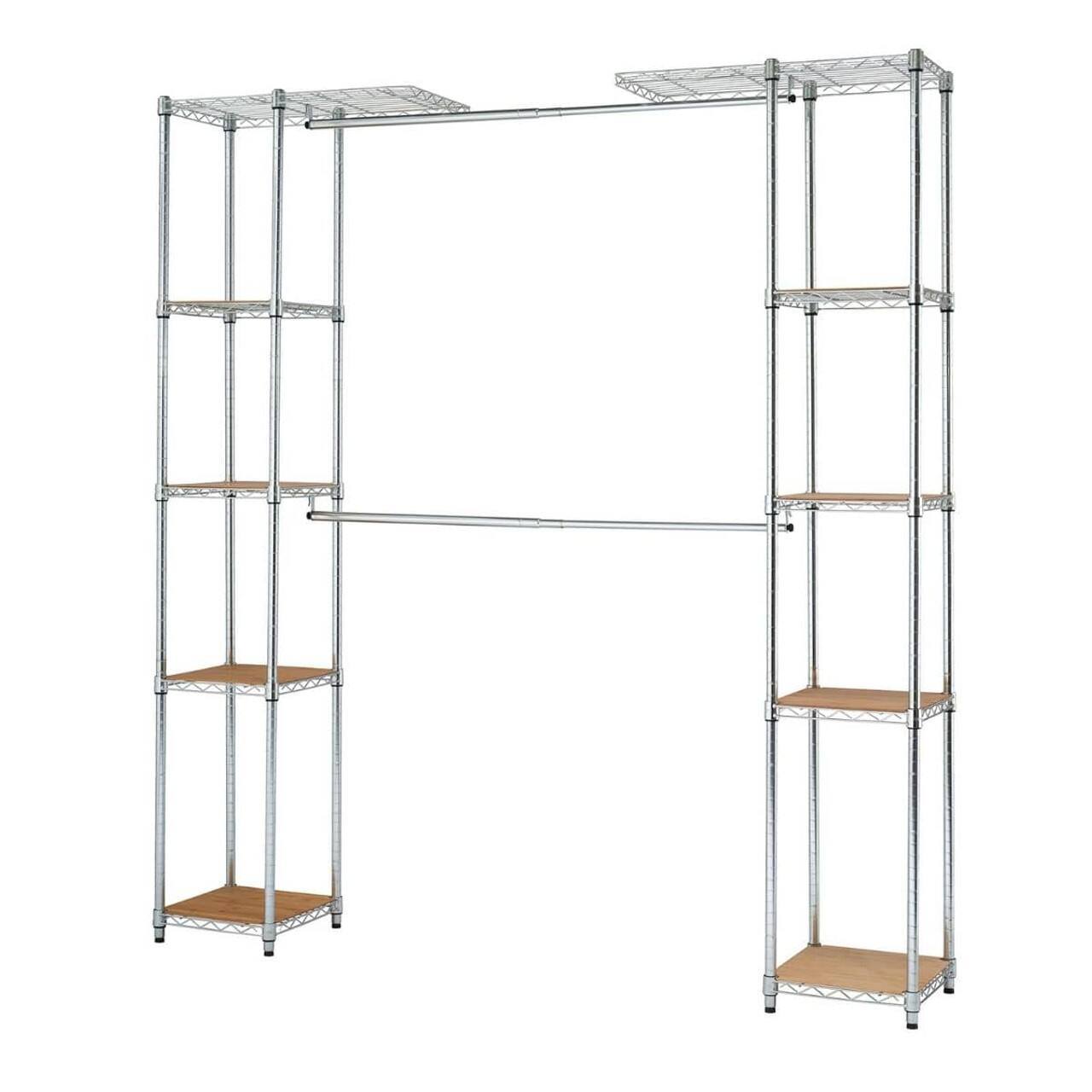 Alt View 14. TRINITY - EcoStorage Expandable Closet Organizer Chrome - Chrome.