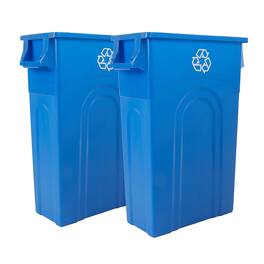 United Solutions - 2 Pack 23 Gal Kitchen Trash Can Garbage Bins, Highboy - Blue