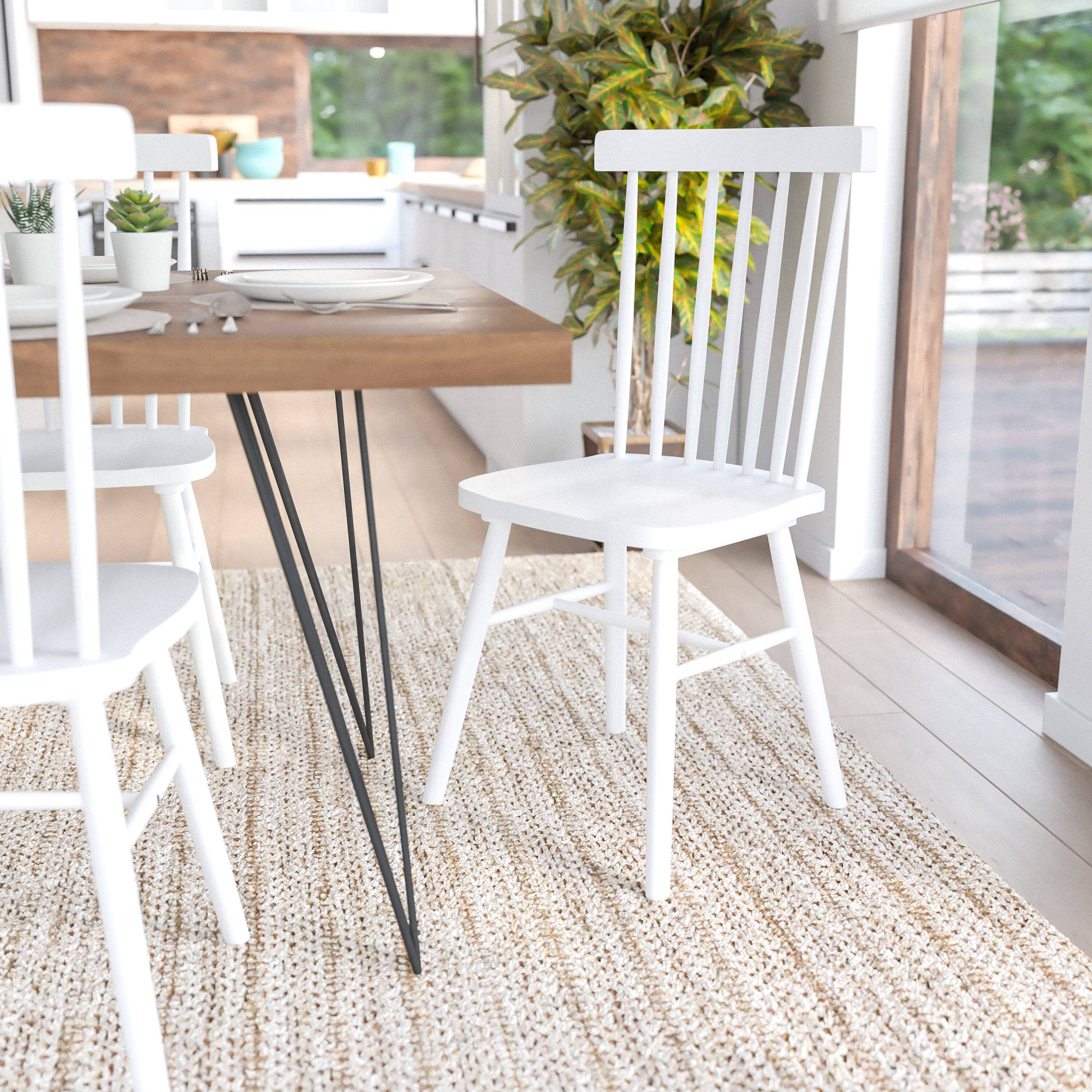 Alt View 1. Flash Furniture - Ingrid Set of 2 Commercial Grade Windsor Dining Chairs, Solid Wood Armless Spindle Back Restaurant Dining Chairs in Whit - White.