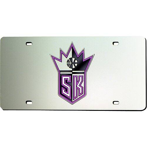 Sacramento Kings NBA Logo Silver Mirror Look LASER License Plate