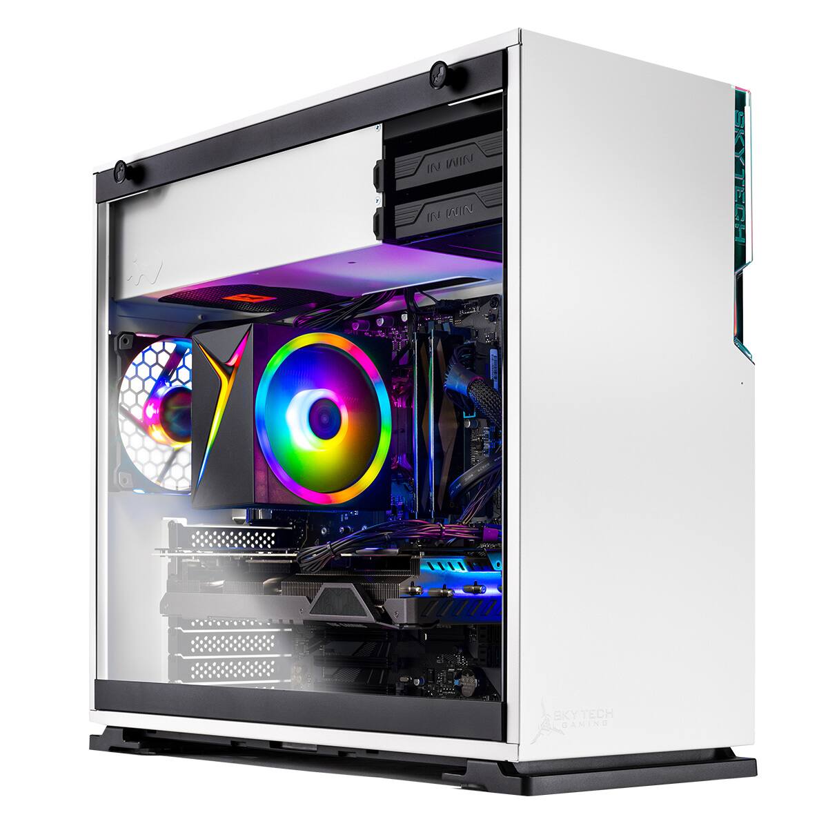 Skytech Gaming Skytech SHIVA AMD Ryzen 3700X, 5050 8GB, 16GB 3200 MHz  DDR4 SDRAM, 650W GOLD PSU White