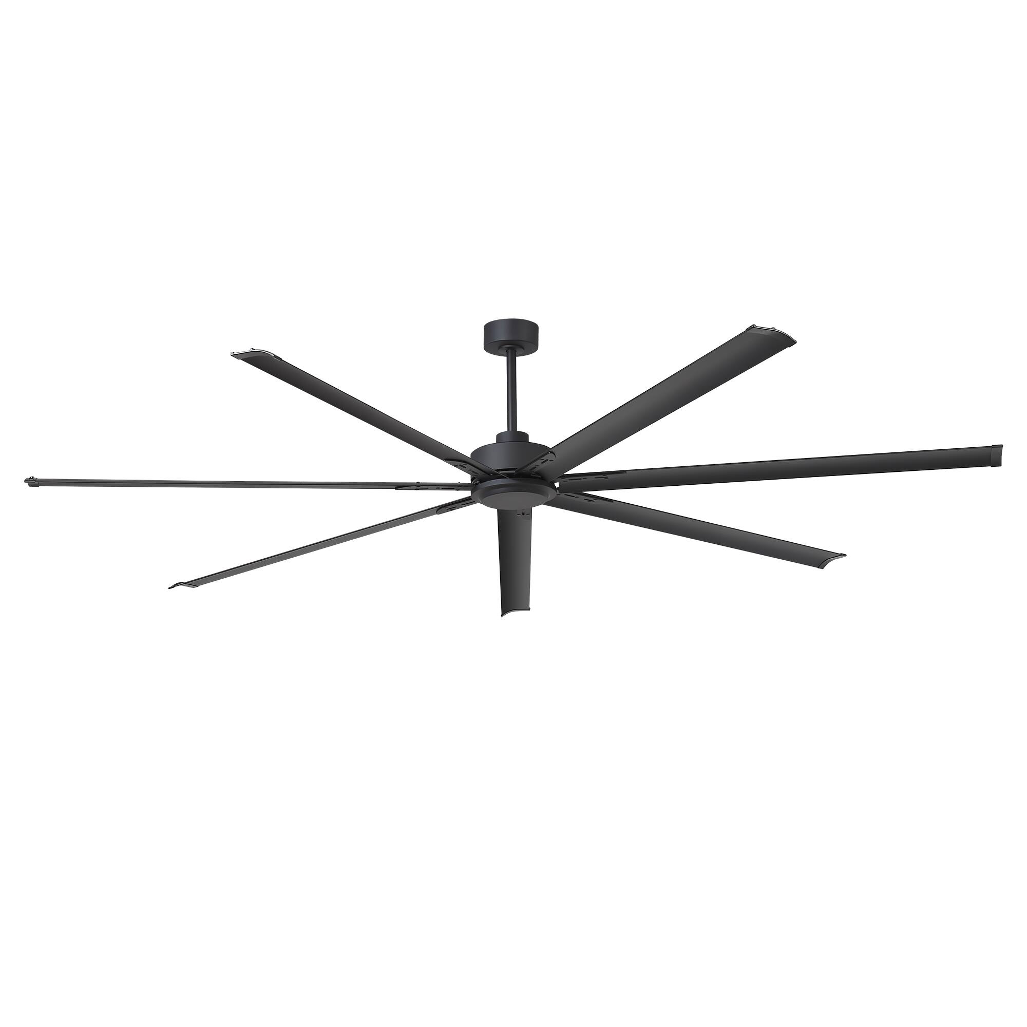 Alt View 10. Breezary - 96-Inch Extra Large Ceiling Fan Without Light, DC Motor, 7 Aluminum Blades, 6-Speed Remote with Timer - 96-inch Black.