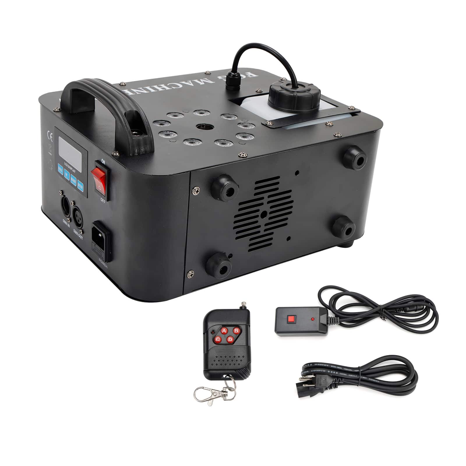 Topteng - 900W RGB LED Smoke Fog Machine -Stage DJ Fogger with Remote Control, 15000 Cuft/min Output, 1L Tank, for Party/Club/Show