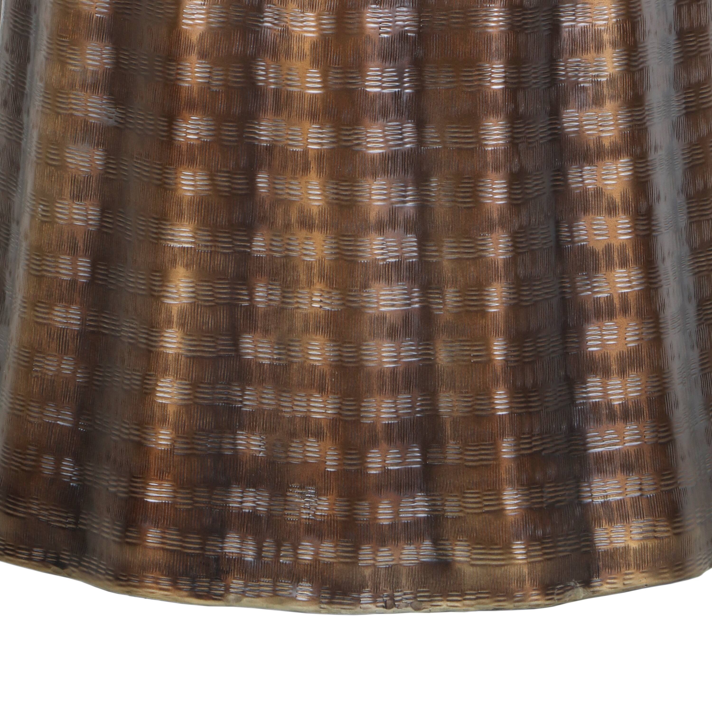 Alt View 4. Manhattan Lane - Liora 19" Side End Table | Handcrafted Bronze-Finish Aluminum | Hammered Round Design - Bronze.