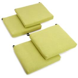 Blazing Needles - 20-inch by 19-inch Spun Polyester Chair Cushion (Set of Four) - Lime