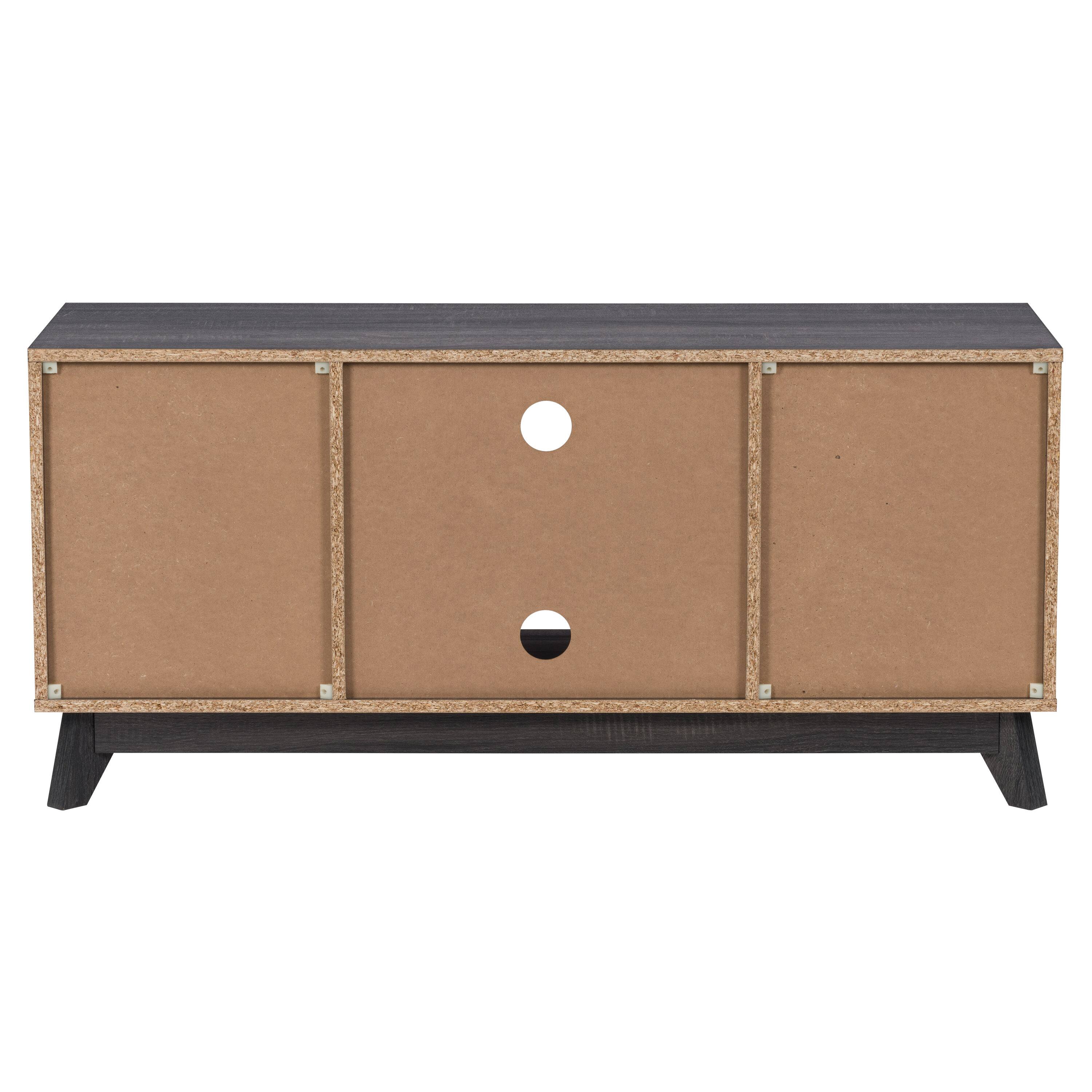 Alt View 11. CorLiving - Hollywood Wood Grain TV Stand with Drawers for Most TVs up to 55" - Dark Grey.