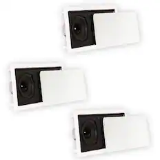 Front. Theater Solutions by Goldwood - TSLCR5 in Wall Speakers Home Theater Surround 3 Speaker Set - Paintable White.