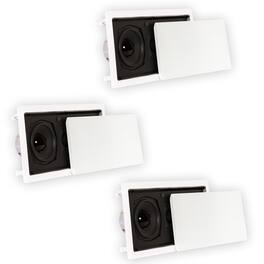 Theater Solutions by Goldwood - TSLCR5 in Wall Speakers Home Theater Surround 3 Speaker Set - Paintable White
