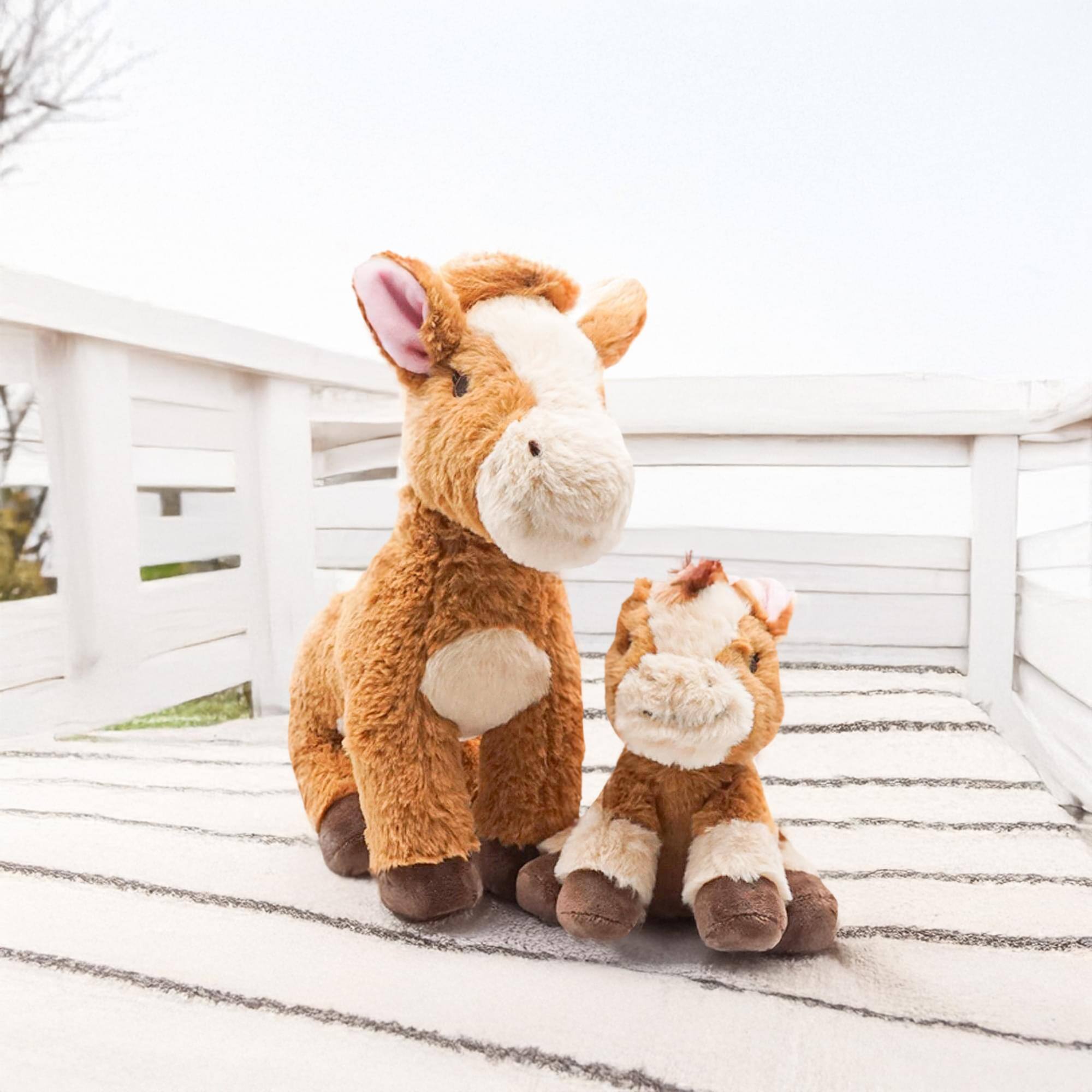 Alt View 2. TriAction Toys - Snooze Monsters Interactive Bedtime Plush Set | Horse With Baby - Brown.