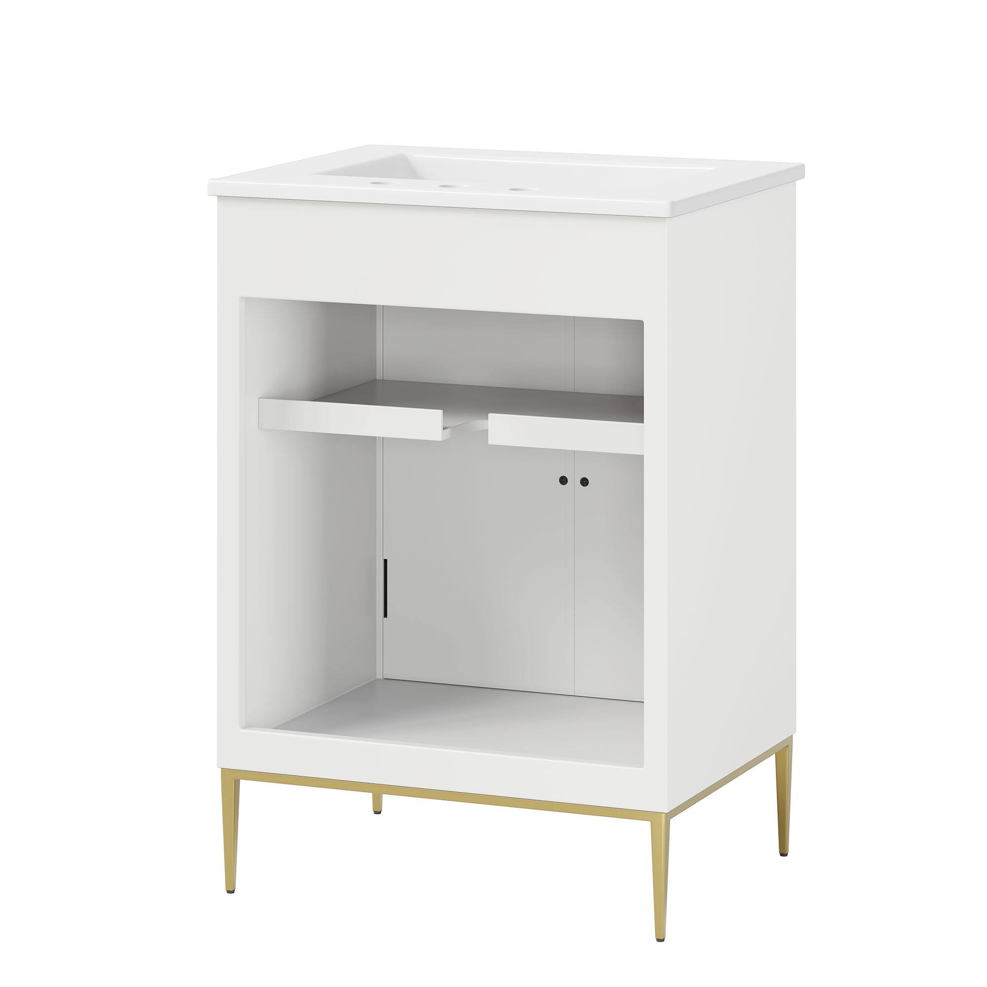 Alt View 3. Modway - Awaken 24" Bathroom Vanity by Modway - White White.