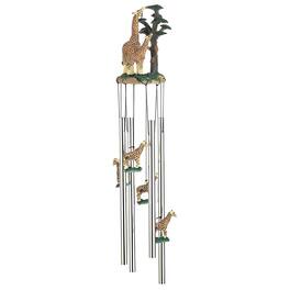 FC Design - 23"Long Giraffe with Baby Round Top Wind Chime Outdoor Patio or Garden Hanging Decoration - Multi-Color