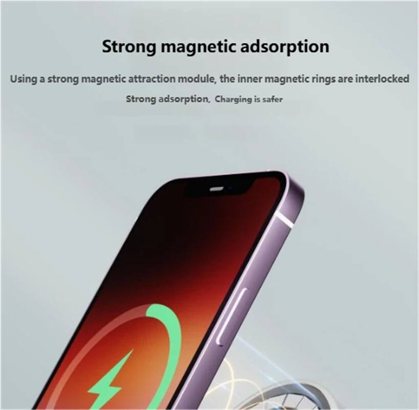 Strong magnetic adsorption

Using a strong magnetic attraction module, the inner magnetic rings are interlocked. Strong adsorption, charging is safer.