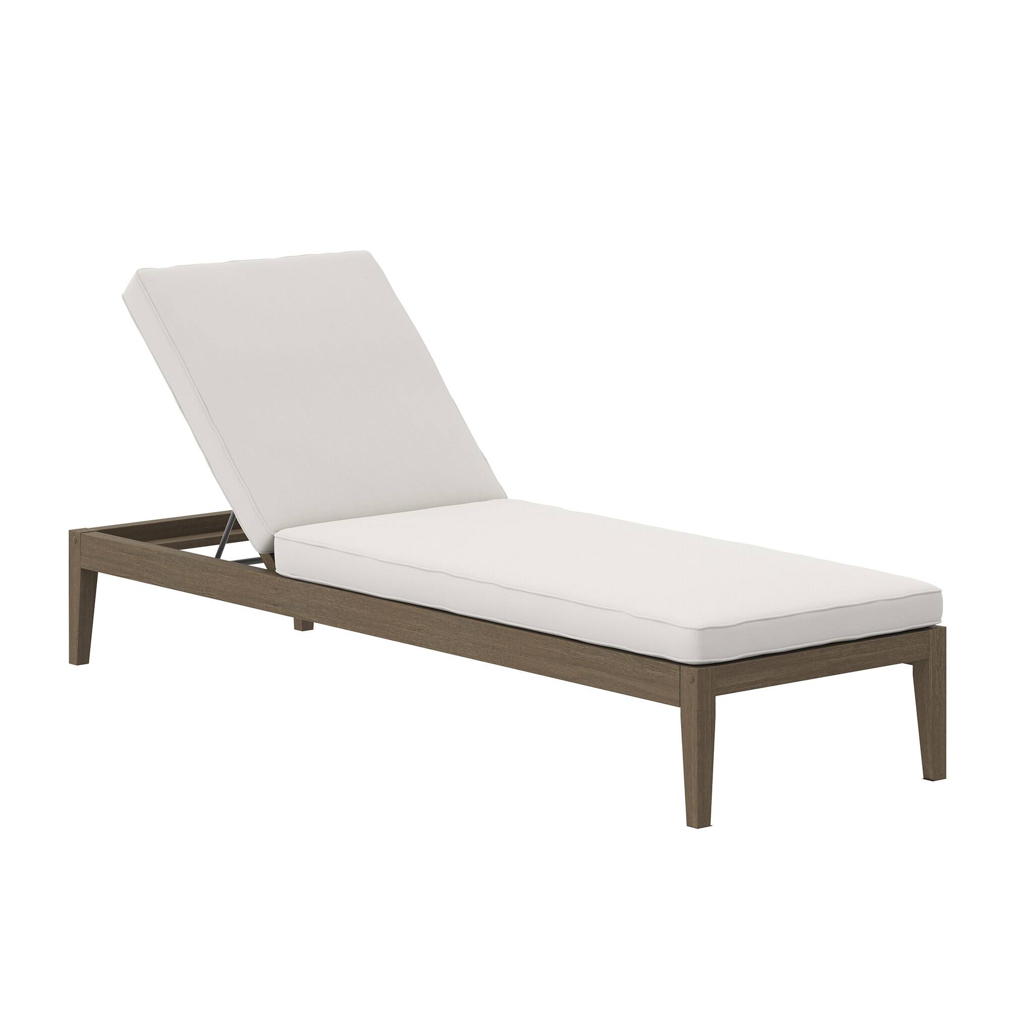 Left. Modway - Northlake Outdoor Patio Teak Chaise Lounge by Modway - Weathered Gray White.