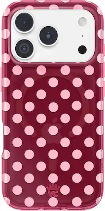 Front. VELVET CAVIAR - Magsafe Case for Apple iPhone 18 Pro / iPhone 17 Pro - Raspberry Polka Dot.