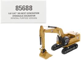 Diecast Masters - CAT 395 Next-Gen Hydraulic Excavator General Purpose with Additional Tools High Line Series 1/87 HO Diecast - Yellow