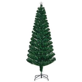 Winado - 6FT Pre-Lit Artificial Christmas Tree Fiber Optic with Lighted Top Star for Indoor Party Xmas Holiday Season Decoration - Green