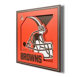 YouTheFan - Cleveland Browns 12'' x 12'' 3D Logo Wall Art - Multicolor