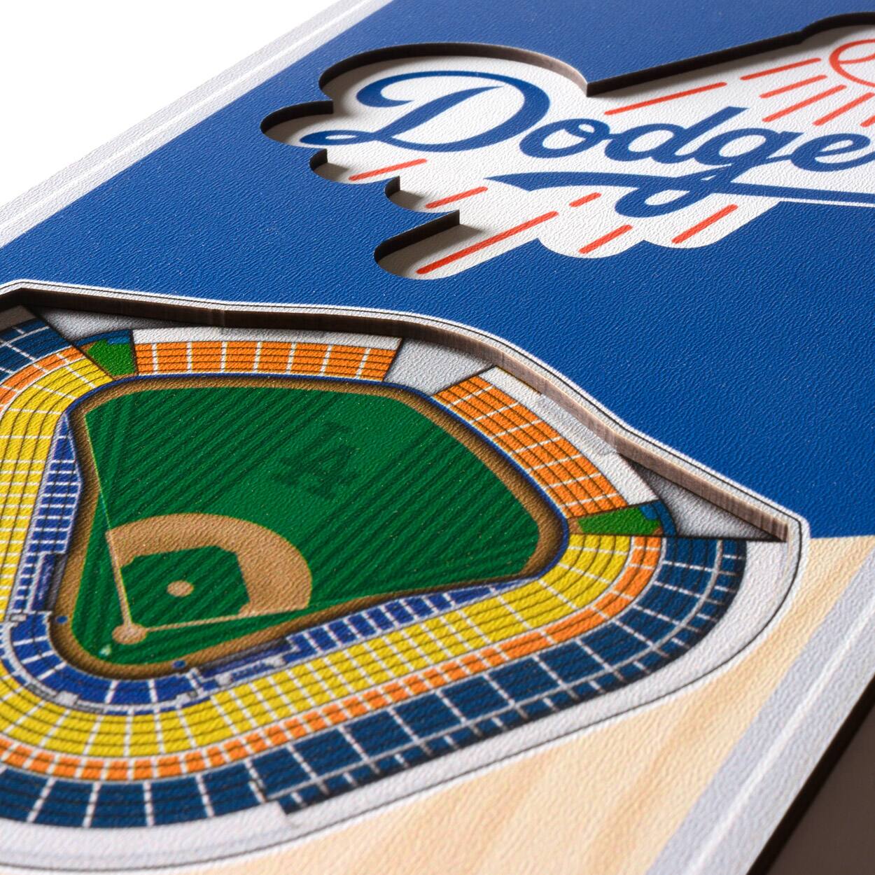 Alt View 1. YouTheFan - Los Angeles Dodgers 6'' x 19'' 3D StadiumView Banner - Multicolor.