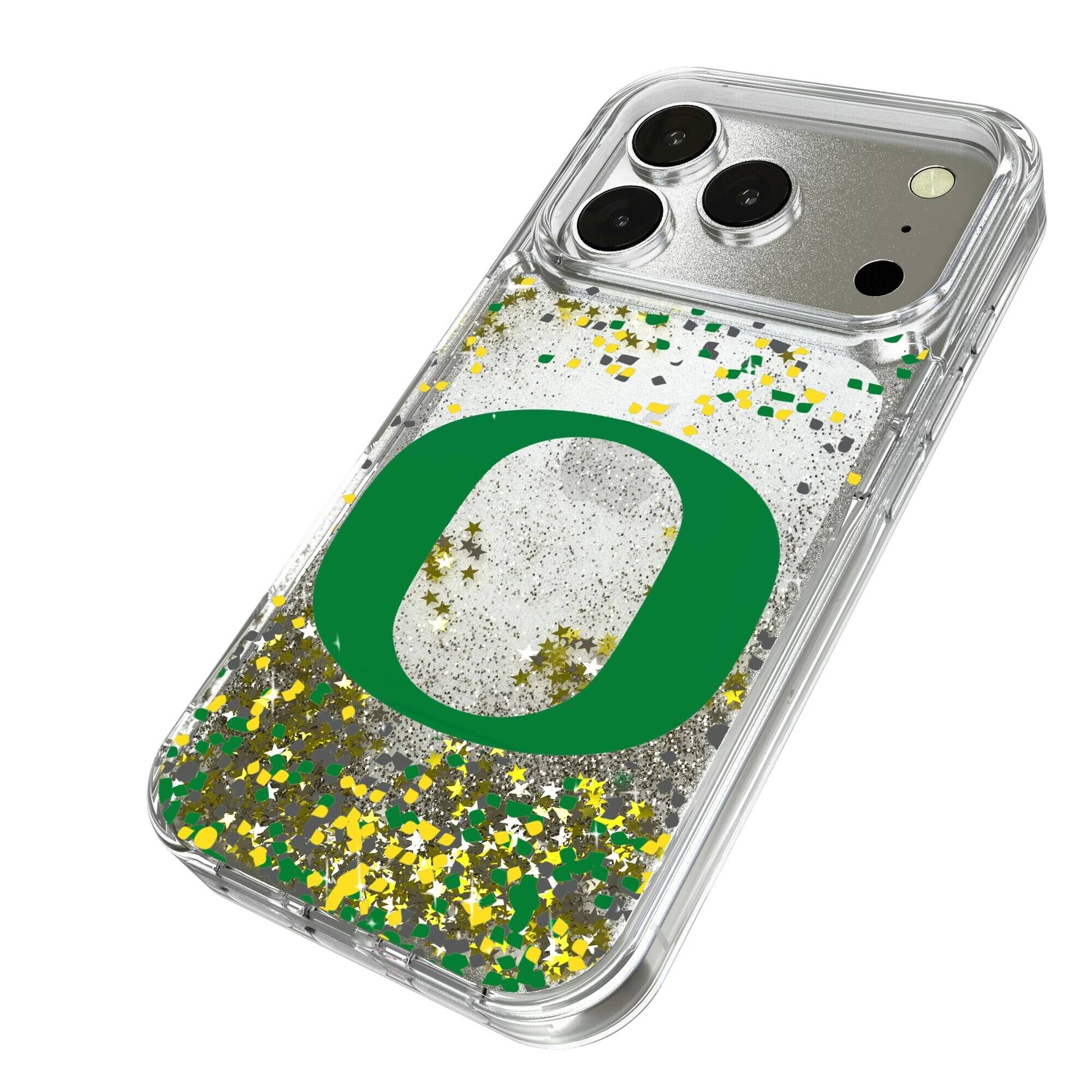 Alt View 1. Keyscaper - Oregon Ducks iPhone Glitter Confetti Design Case - 16 - Multicolor.