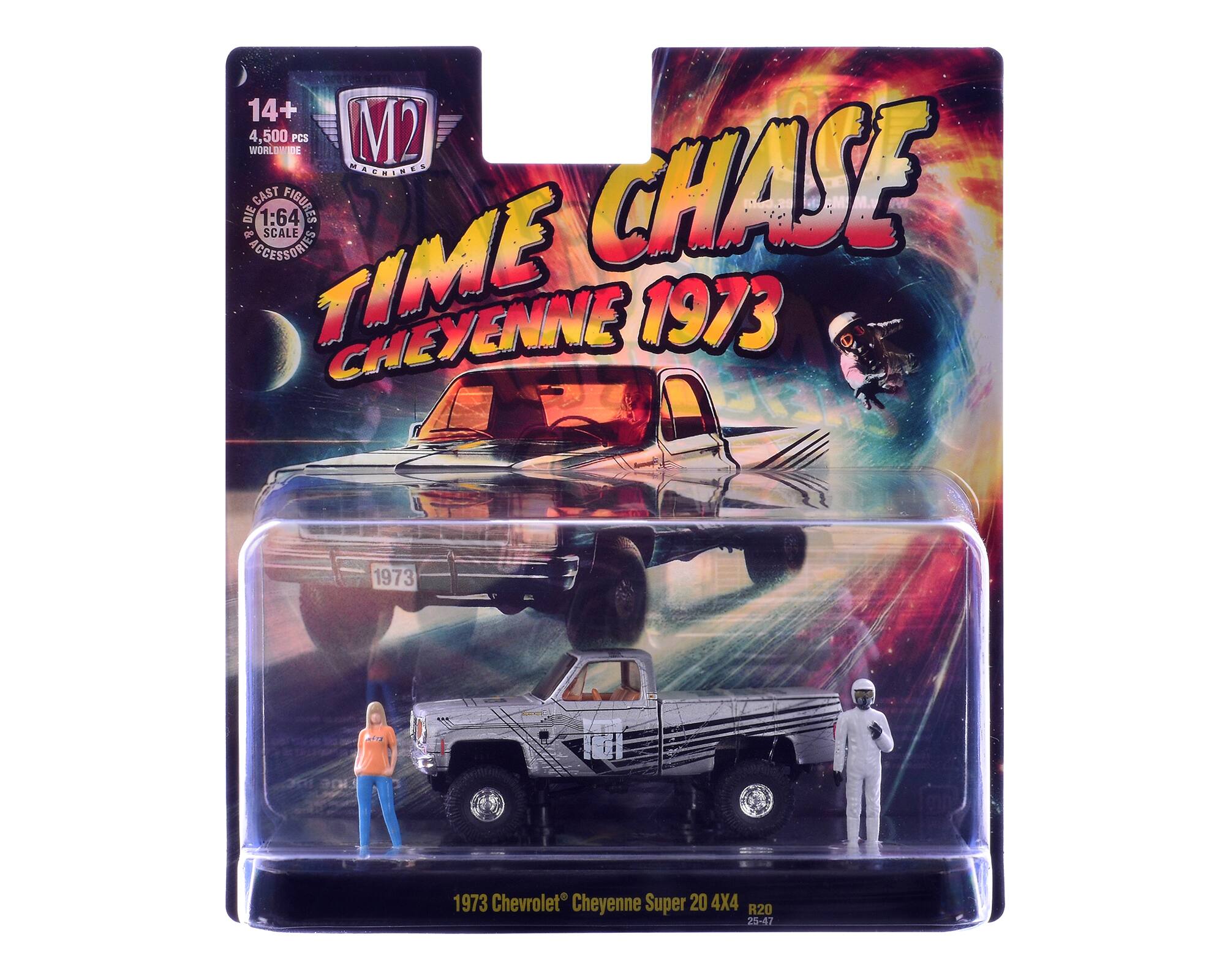 14+ 4,500 WORLDWIDE PCS M2 MAGHIOCE DIE & ACCESSORIES CAST 1:64 SCALE FIGURES TIME CHASE CHEVENNE 1973 POR 1973 H 1973 Chevrolet Cheyenne Super 20 4X4 R20 25-47