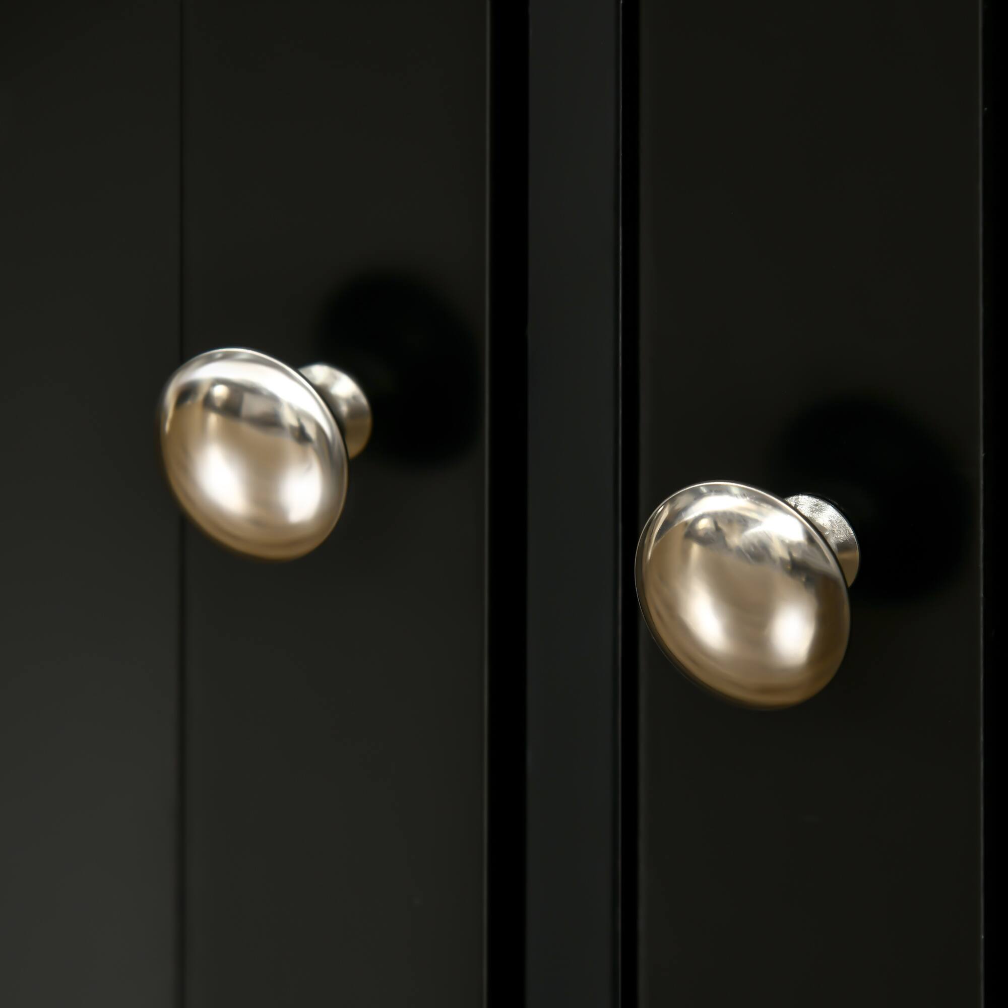 Alt View 7. Homcom - Sideboard with Solid Wood Countertop, Modern Kitchen Storage Cabinet, Coffee Bar Cabinet with 3 Drawers - Black.