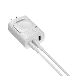 HyperGear - 16314 SpeedBoost 43-Watt 3-Port USB Wall Charger with Built-in Apple Watch Charger - White