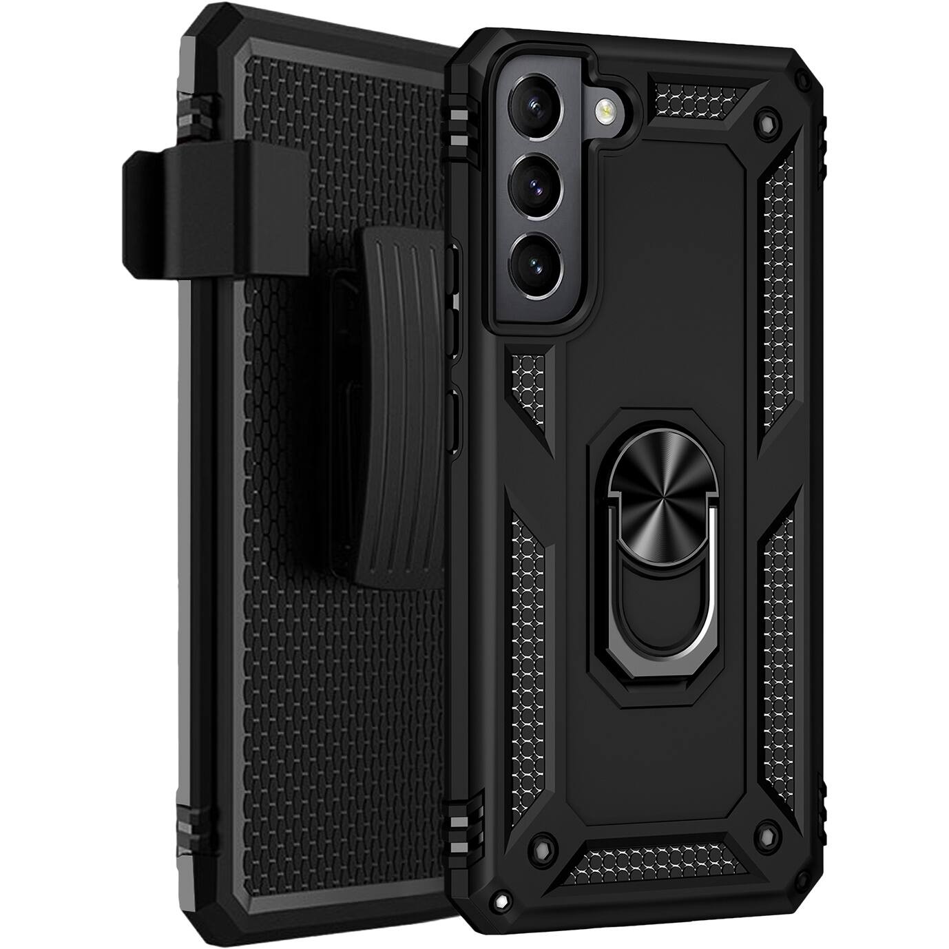 Alt View 11. SaharaCase - Military Kickstand Series Case for Samsung Galaxy S22 - Black.