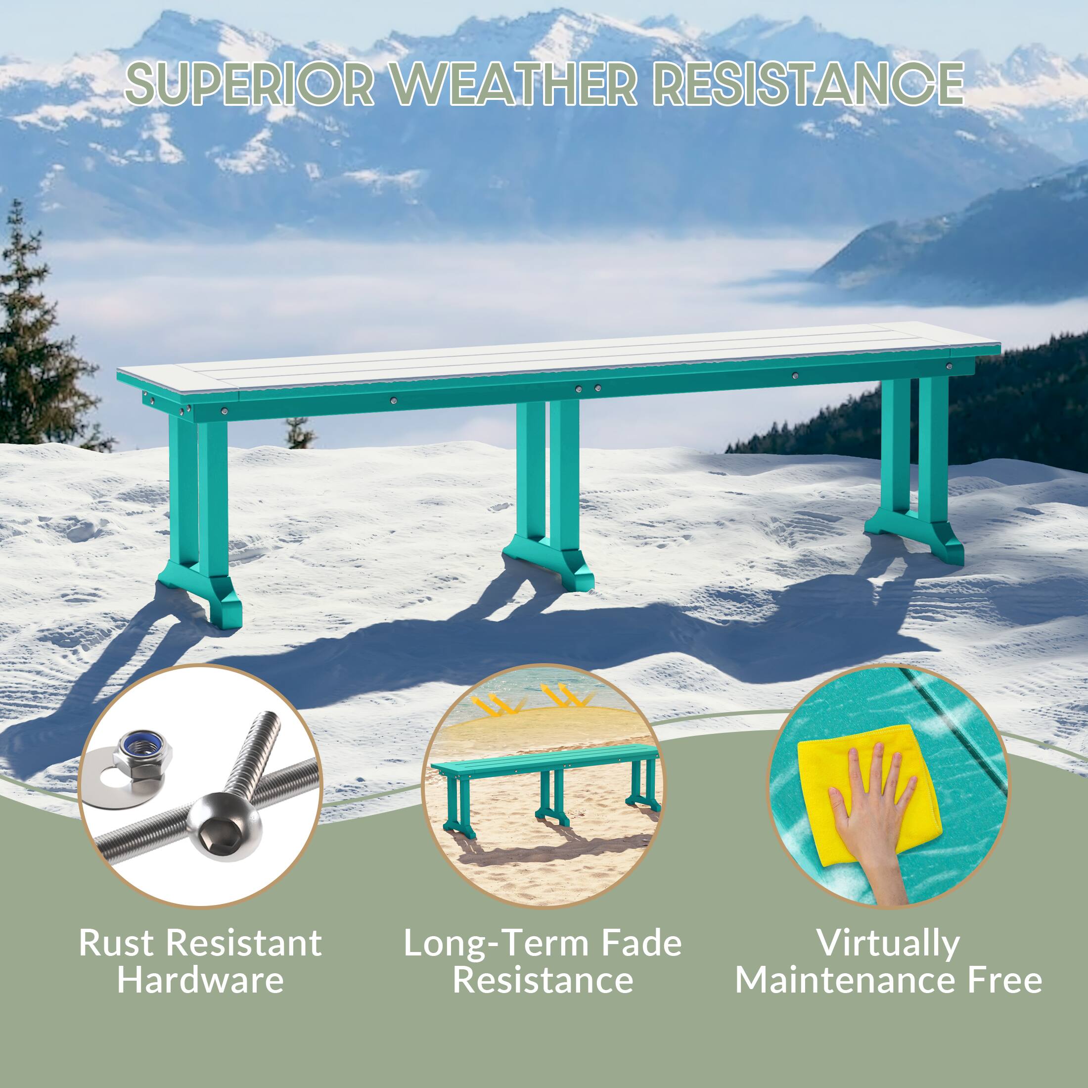 SUPERIOR WEATHER RESISTANCE

- Rust Resistant Hardware
- Long-Term Fade Resistance
- Virtually Maintenance Free