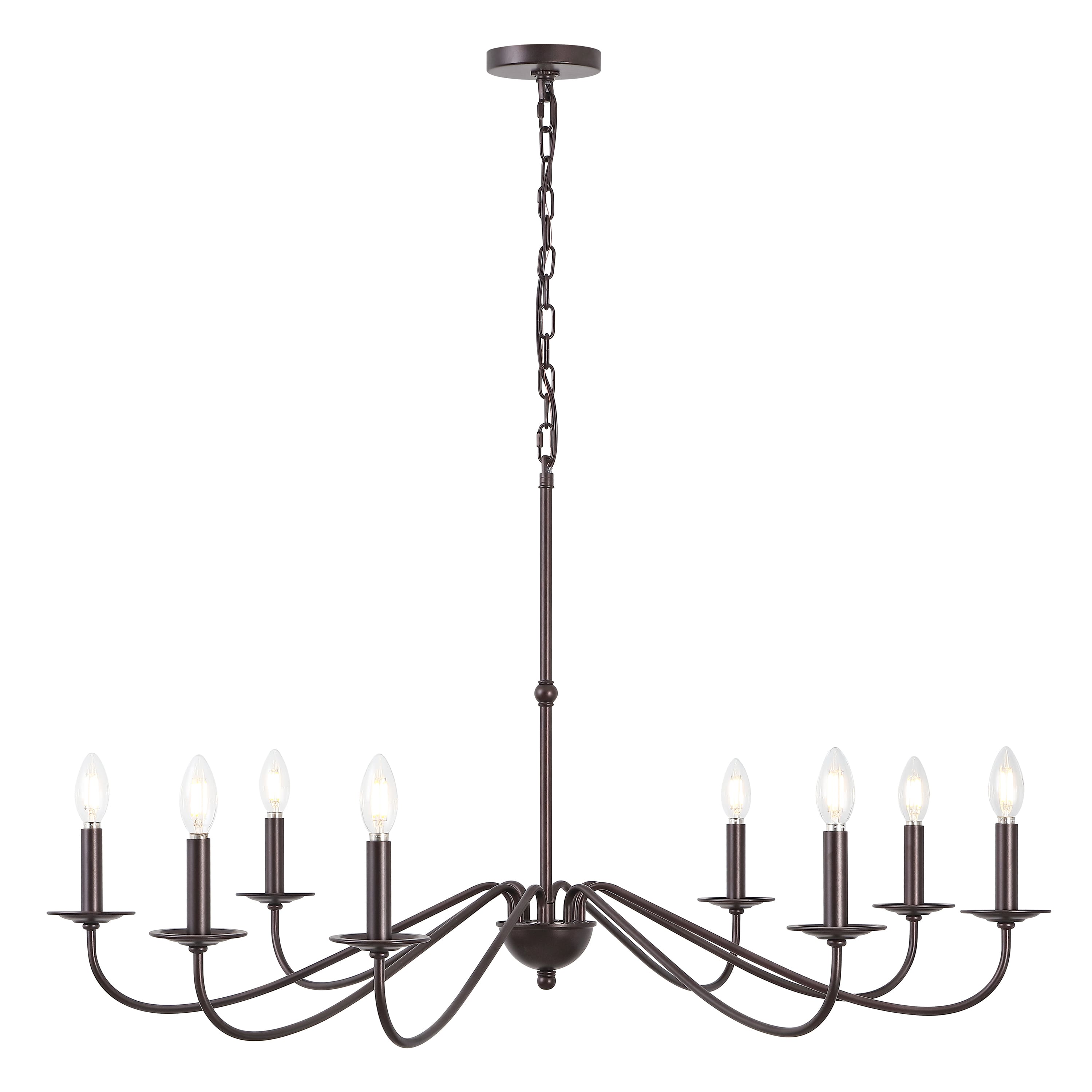"Jonathan Y - Wicklow 40"" 8-Light Bohemian Farmhouse Iron LED Chandelier, Oil Rubbed Bronze - Oil-Rubbed Bronze" price history on PriceWatchPro