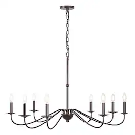 Jonathan Y - Wicklow 40" 8-Light Bohemian Farmhouse Iron LED Chandelier, Oil Rubbed Bronze - Oil-Rubbed Bronze