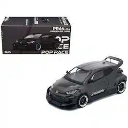 Toyota "Pandem" GR Yaris RHD (Right Hand Drive) Carbon Fiber 1/64 Diecast Model Car by Pop Race
