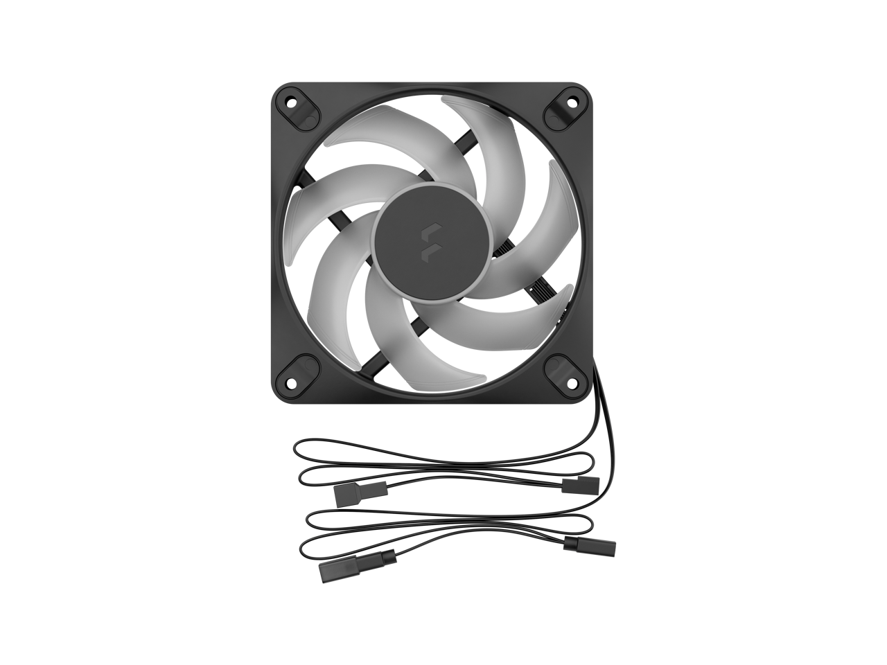 Alt View 7. Fractal Design - Fractal Design Dynamic 3 120mm ARGB Black PWM Fan 3-Pack, Rifle Bearing, 7-Blade, Daisy-Chain, 350-2200 RPM - Black.
